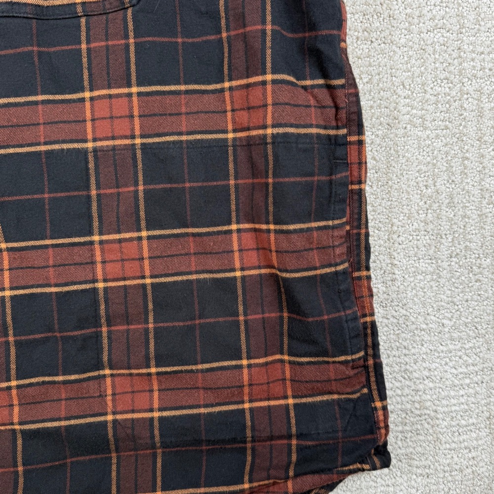 Carhartt Mens Large Brown Plaid Fleece Lined Hooded Flannel Shirt Jacket Shacket - Picture 4 of 7